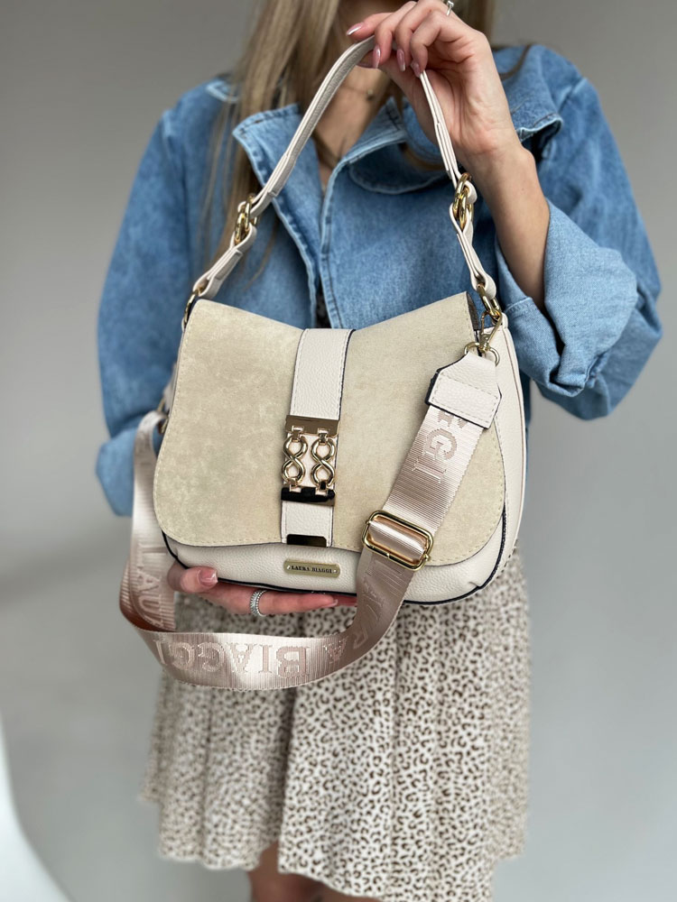Béžová kabelka na rameno/crossbody Laura Biaggi DX-F299-beige