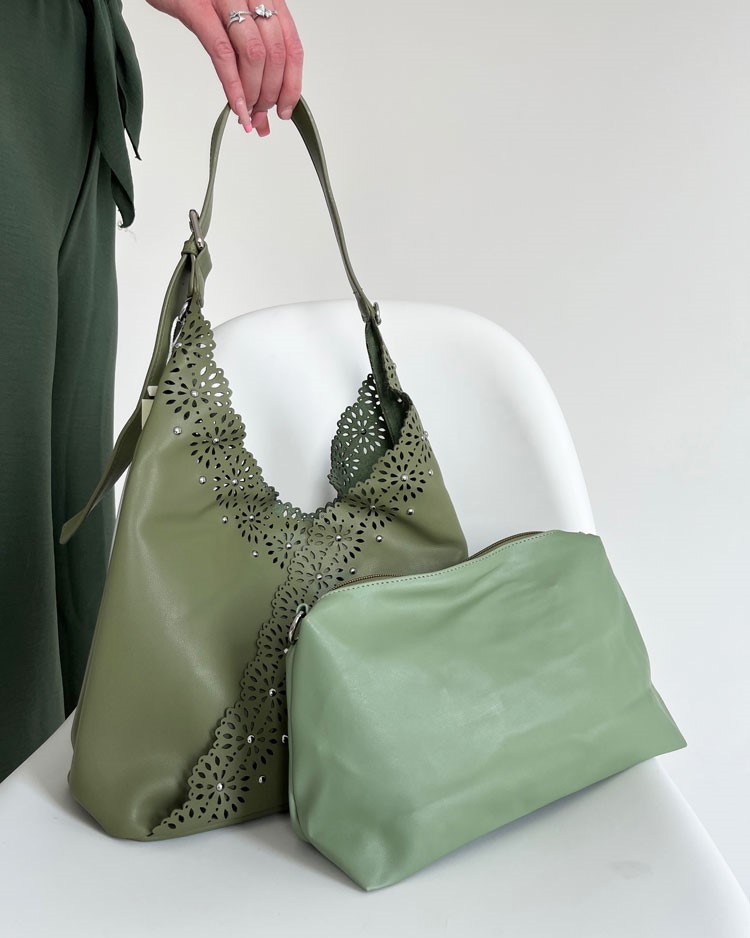Zelená kabelka na rameno 2v1 F-58137-green