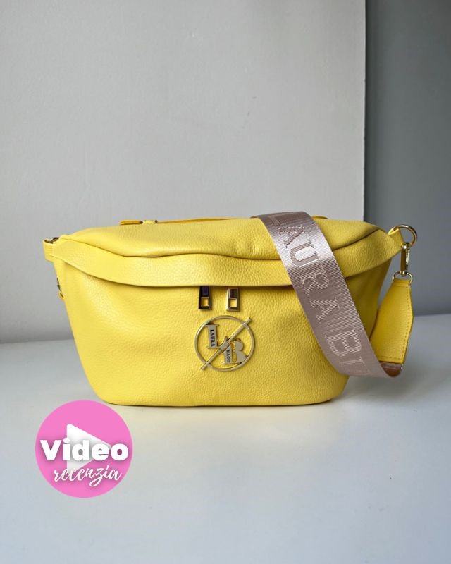 Dámska ľadvinka žltá Laura Biaggi – veľká crossbody