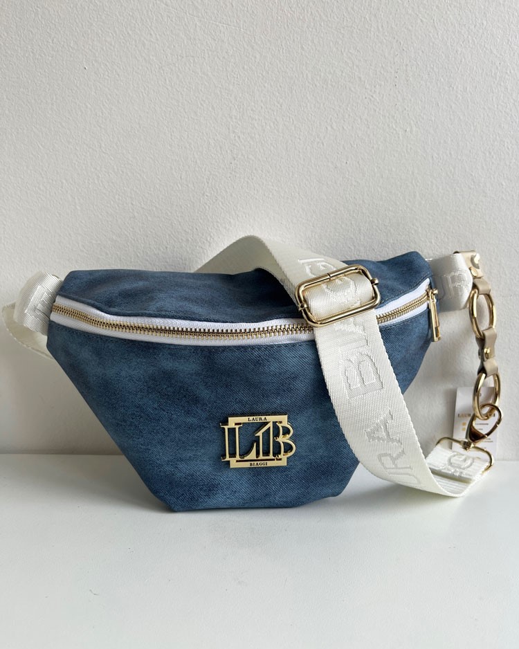 Jeansová crossbody kapsička Laura Biaggi DX-KB82-jeans blue