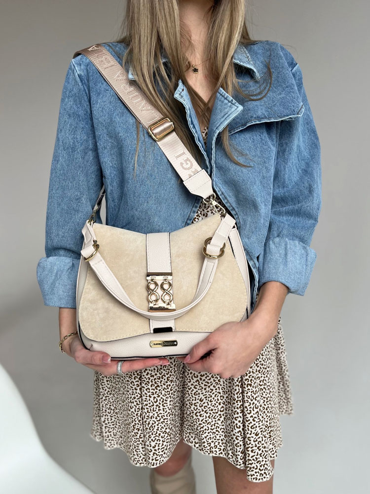 Béžová kabelka na rameno/crossbody Laura Biaggi DX-F299-beige