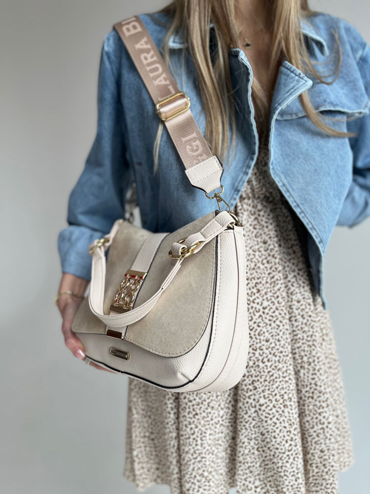 Béžová kabelka na rameno/crossbody Laura Biaggi DX-F299-beige