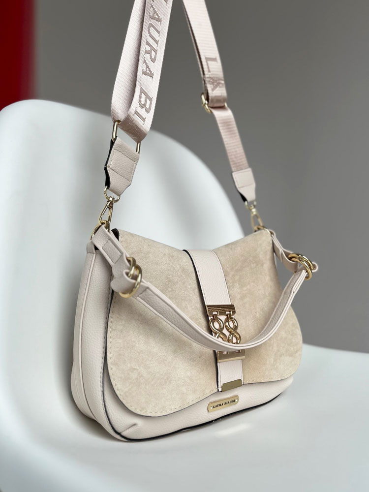 Béžová kabelka na rameno/crossbody Laura Biaggi DX-F299-beige