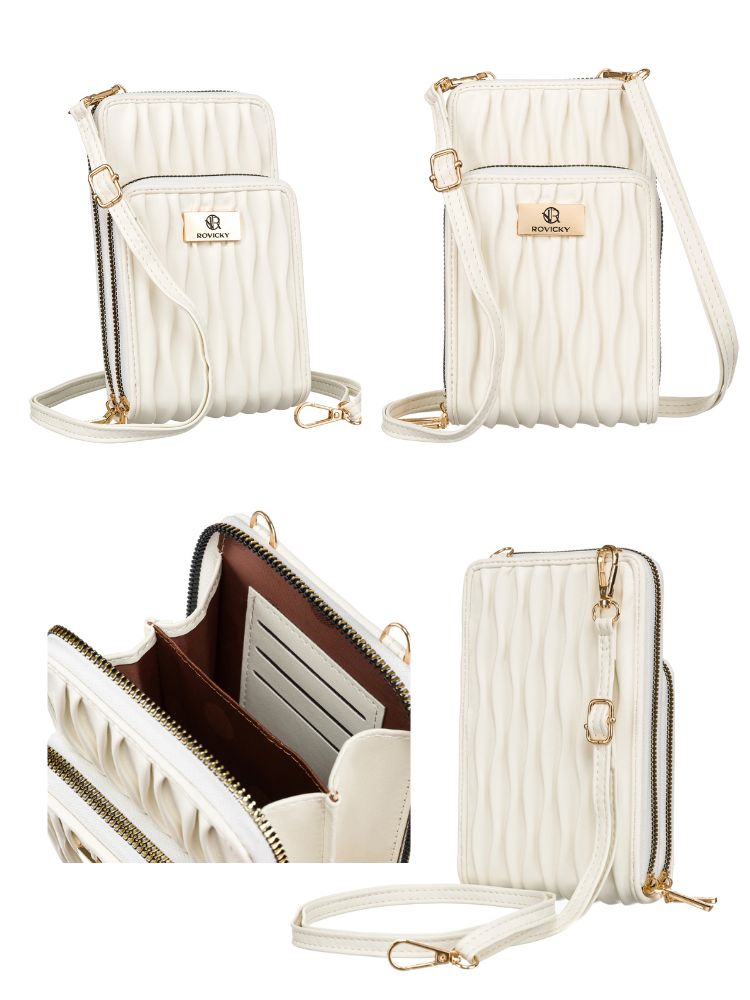 Malá kabelka na mobil crossbody a peňaženka biela